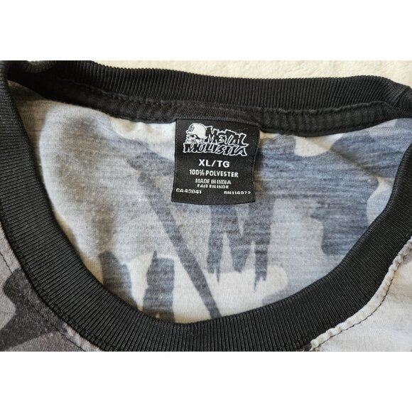 METAL MULISHA Black White Gray Camo Sleeve Graphic T-Shirt - Men's Size XL - Picture 3 of 8